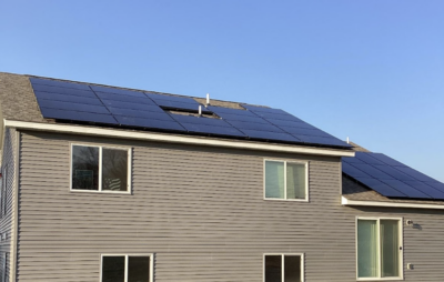 solar panel installation on a midwest home